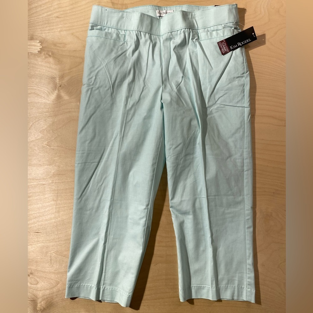 Kim Rogers Aqua Capris Pants 12 (QE)
